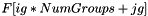 $F[ig*NumGroups+jg]$