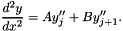 \[ \frac{d^2y}{dx^2} = Ay_j'' + By_{j+1}''. \]