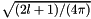 $\sqrt{(2l+1)/(4\pi)}$