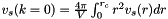 $ v_{s}(k=0) = \frac{4\pi}{V}\int_0^{r_c} r^2 v_s(r) dr $